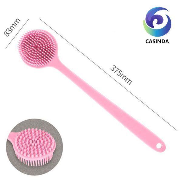 Silicone brush double-sided bathing brush multi-function exfoliating brush cross-border hot-selling long handle massage brush
